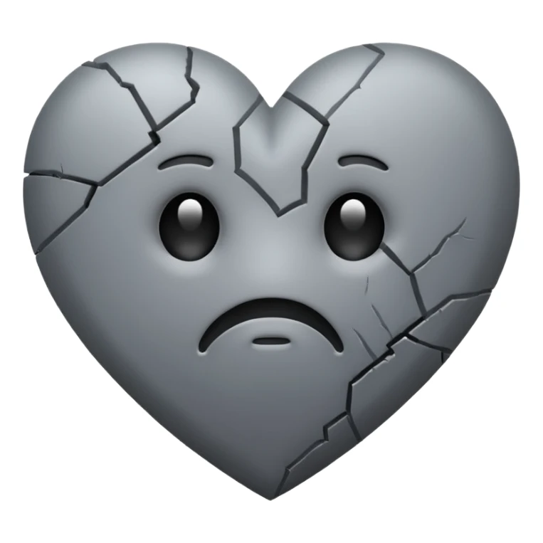 Gray broken heart  sticker