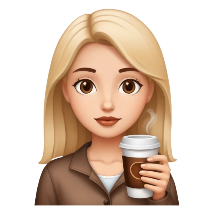 Girl with coffee sticker