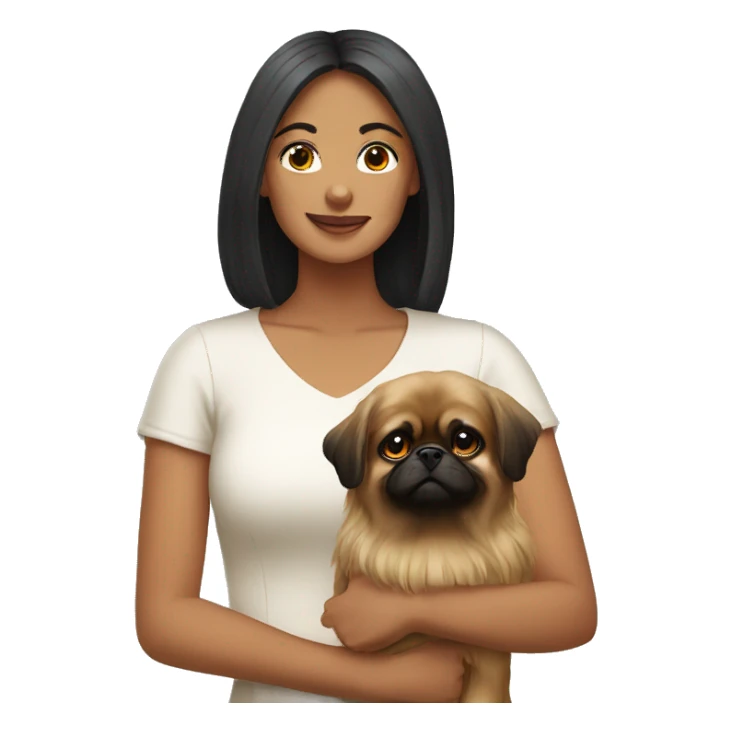 Women with Pekingese sticker