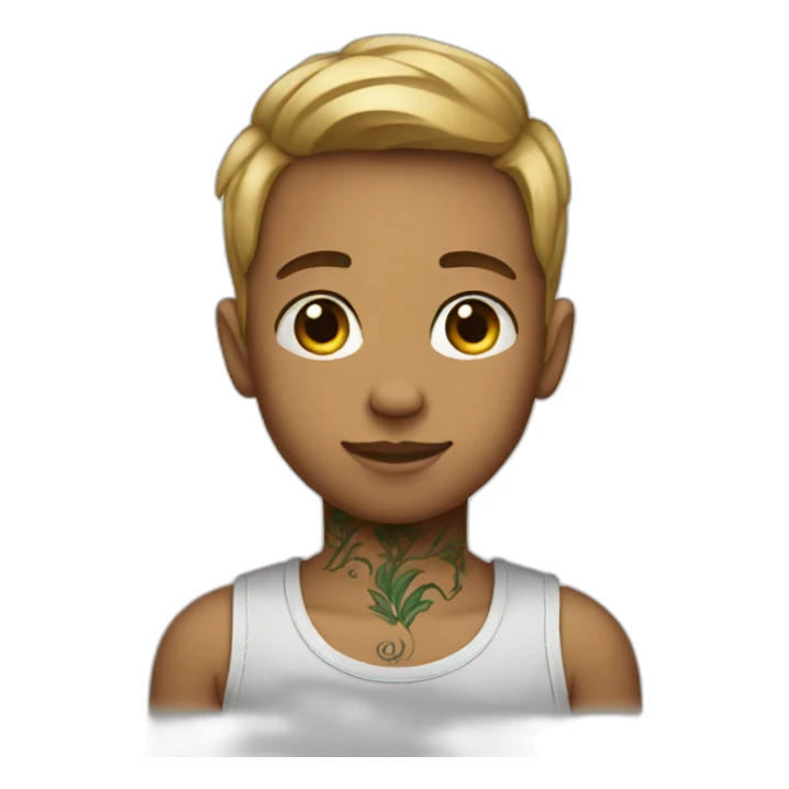 boy with neck tattoo sticker