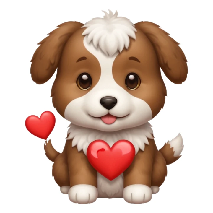 Puppy with hearts sticker