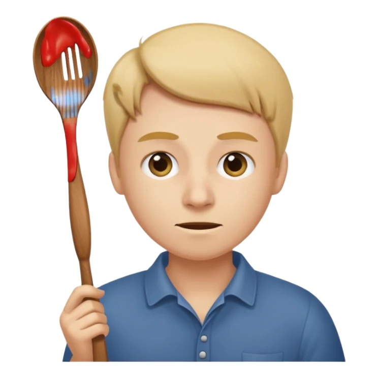 smacking a butt with a wooden spoon sticker