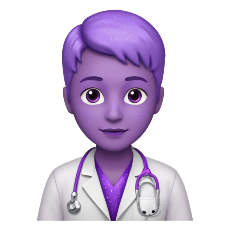 glitter purple doctor sticker