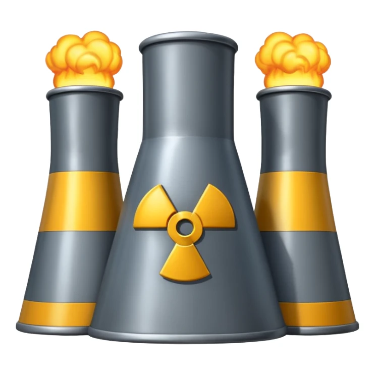 realistic nuclear power  plant with 6 nuclear core sticker