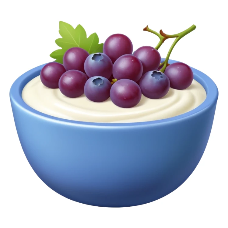 yoghurt bowl with grapes and blueberries sticker
