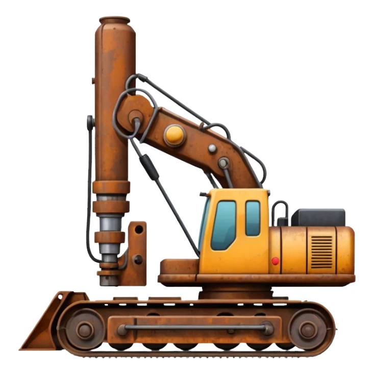 generate a drill machine on tracks sticker