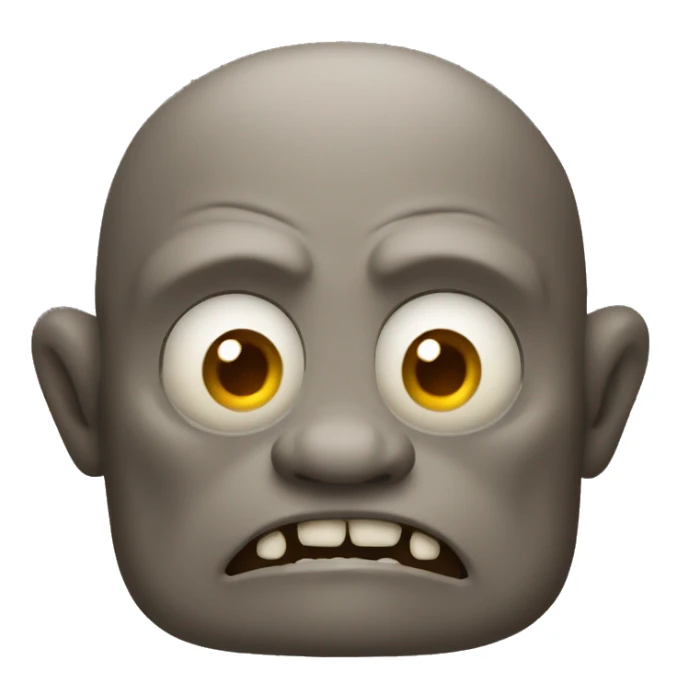 Grey Brown color Ogre, scary sticker