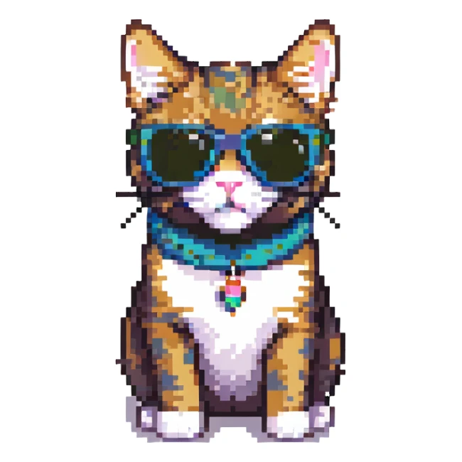 cool cat with sunglasses sticker