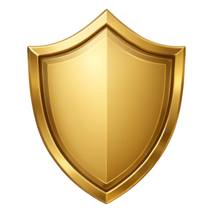 Gold shield with trophy shine sticker