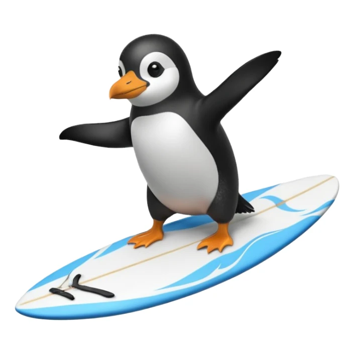 A surfing pinguin  sticker