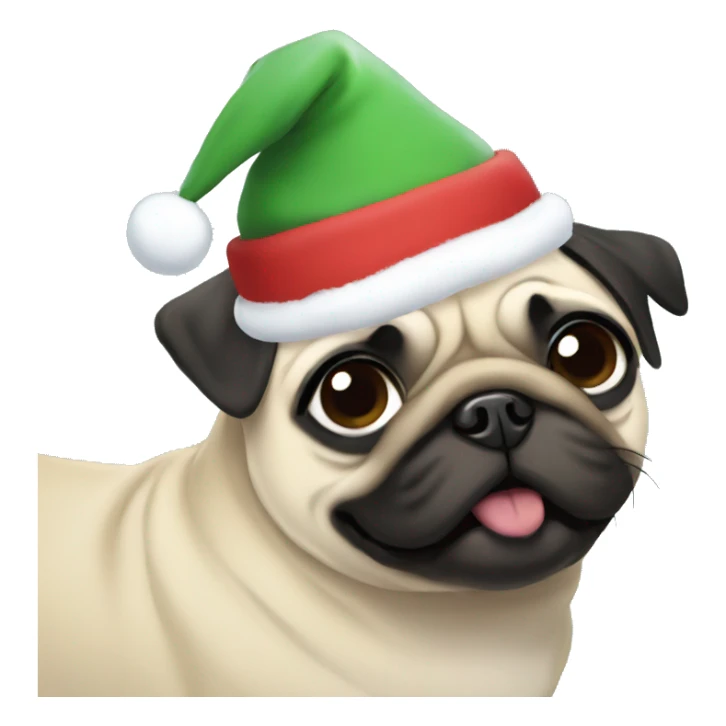 Pug christmas anime sticker