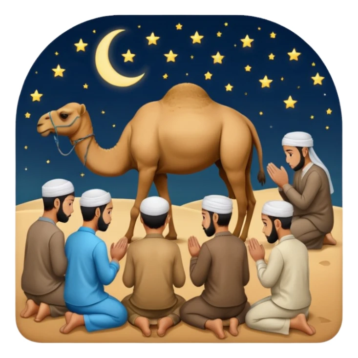 Muslims pray with our side camel and night  sticker