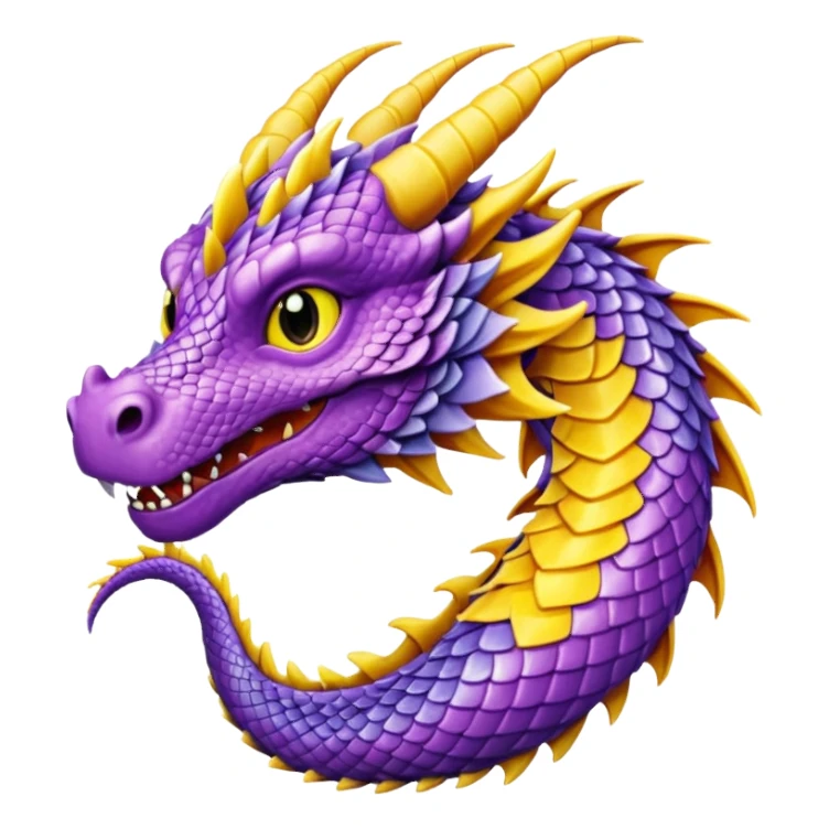 Purple and yellow dragon  sticker