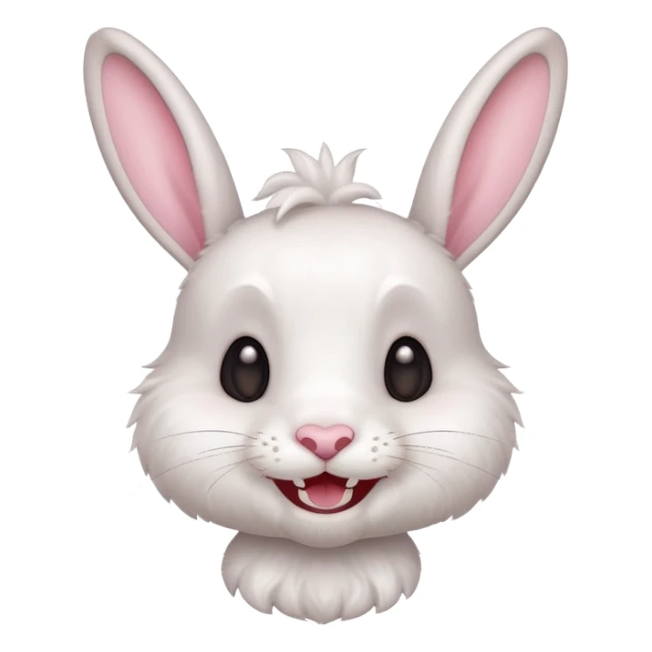 Cute rabbit with teeth emoji sticker
