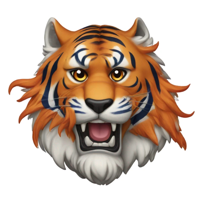 A fierce tiger that is Denver bronco colors sticker