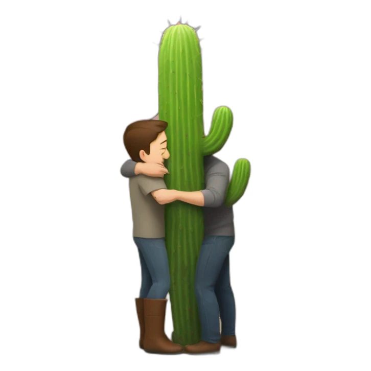 Elon musk hugging a cactus sticker