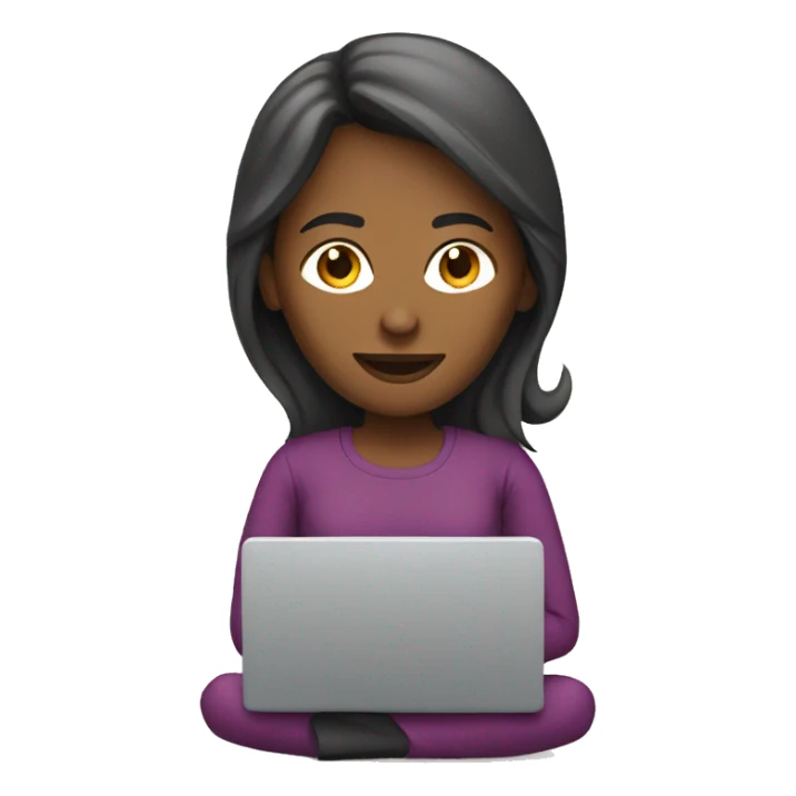mujer con laptop sticker