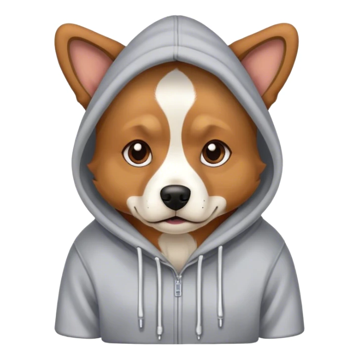 Dog weating a hoodie sticker
