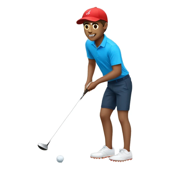 summer olympics brunette boy golfing sticker