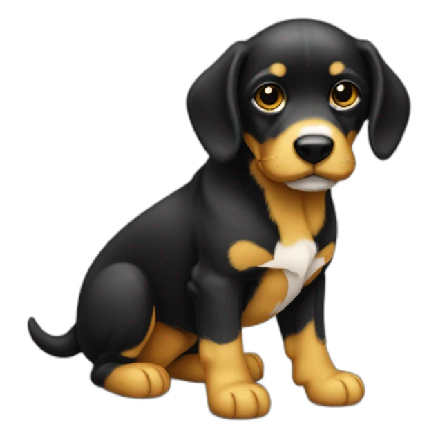 cachorro preto e amarelo sem manchas brancas sticker