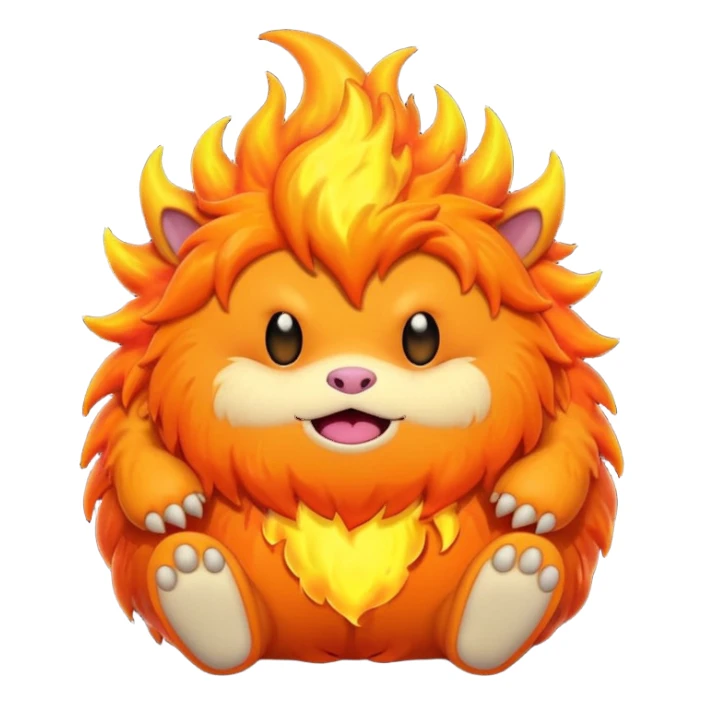 Sleepy cute fluffy flaming monster  sticker