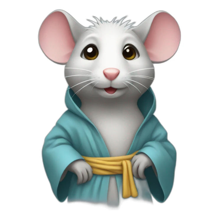 Rat wearing a robe sticker
