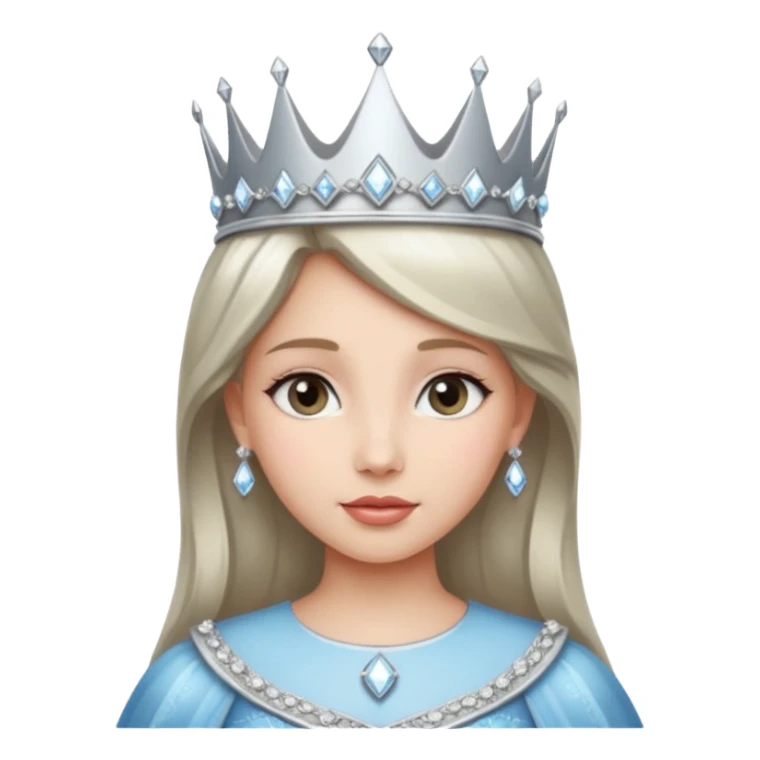princess diamond silver crown sticker