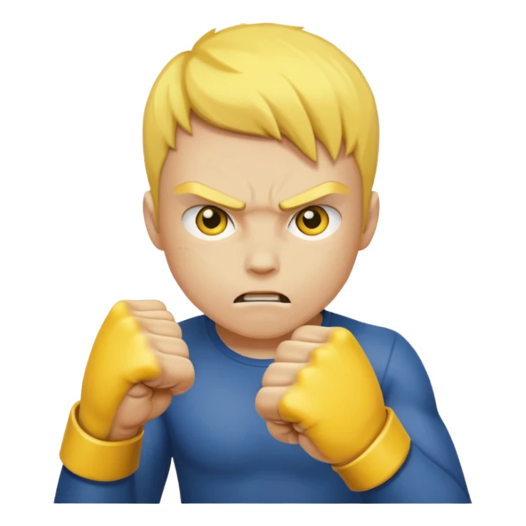 fight, yellow skin sticker