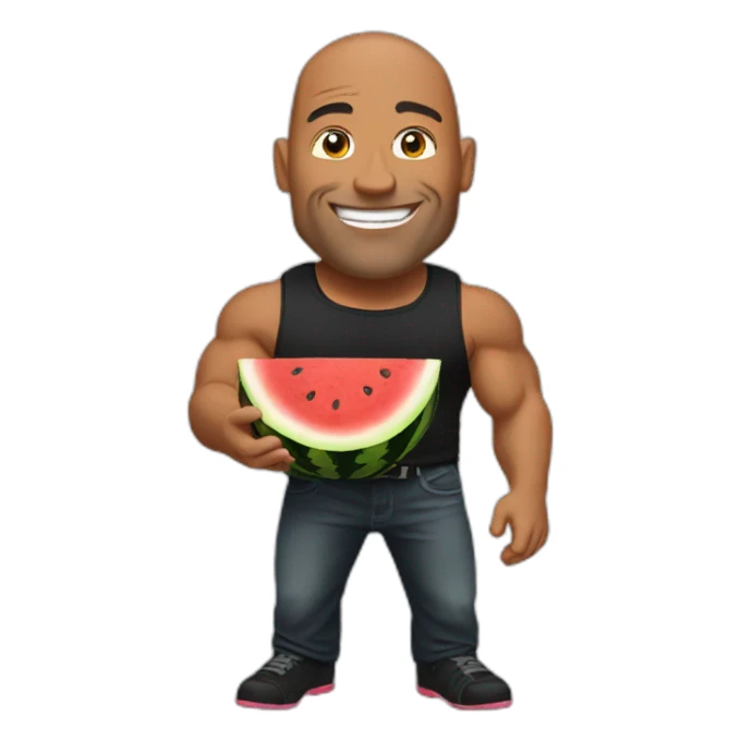 the rock holding watermelon sticker