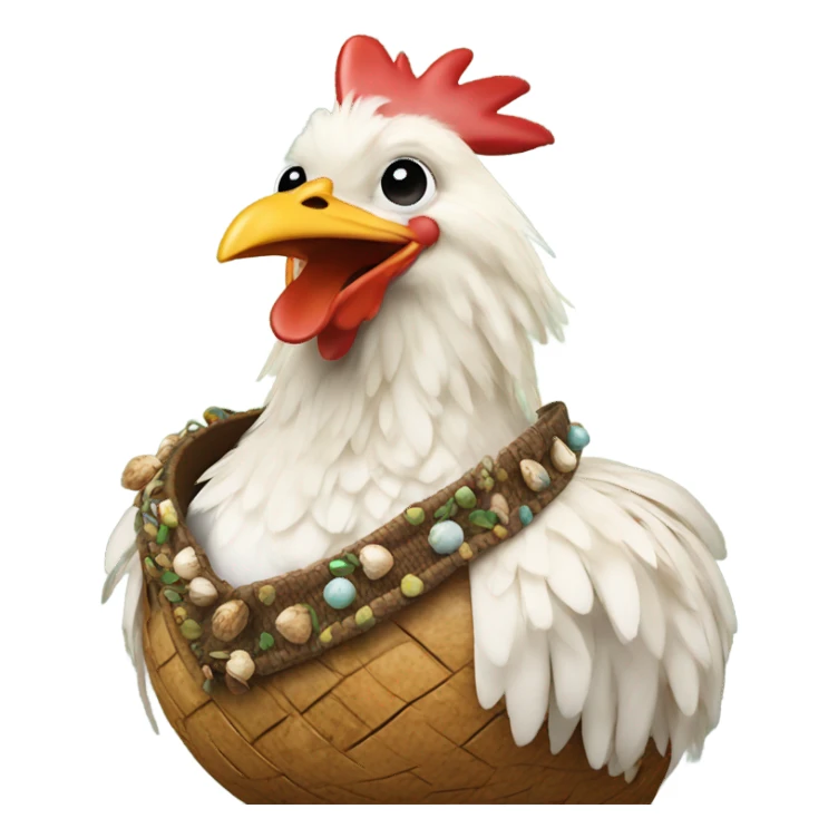Chicken with coconut bra  sticker