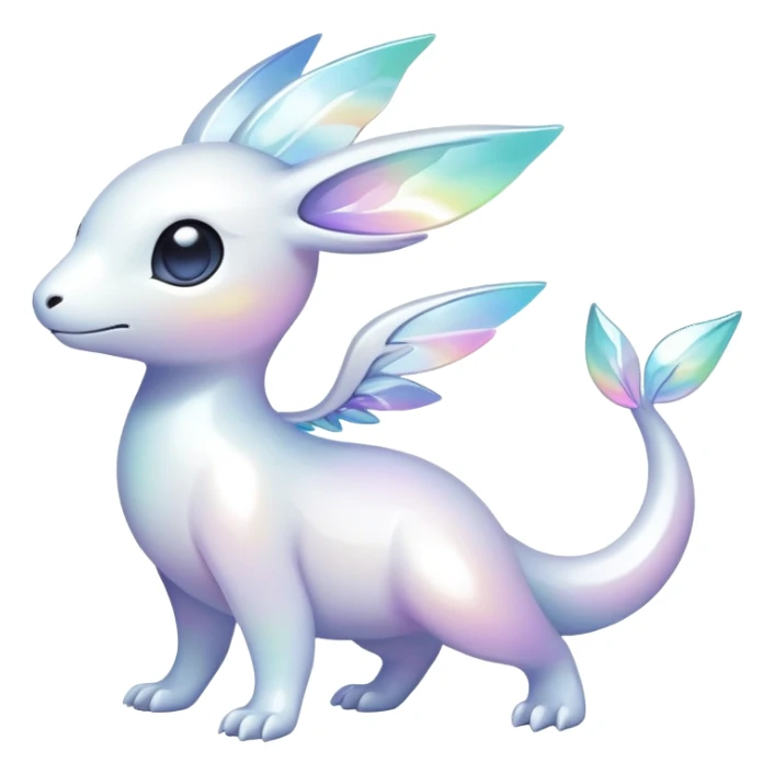  Iridescent white pale fakemon-creature  sticker