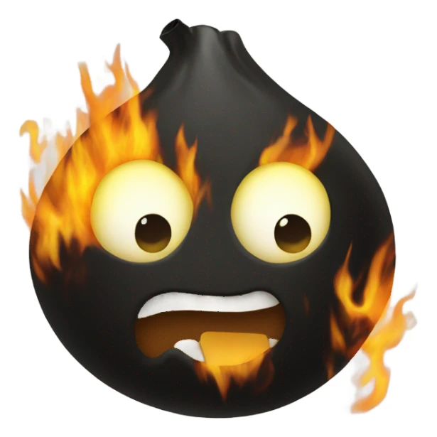 Black lemon on fire sticker