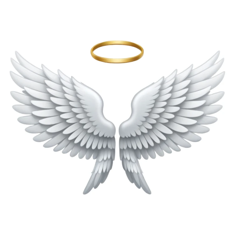 white angel wings icon sticker