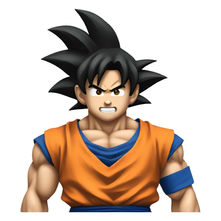 Goku con cara enfadada sticker