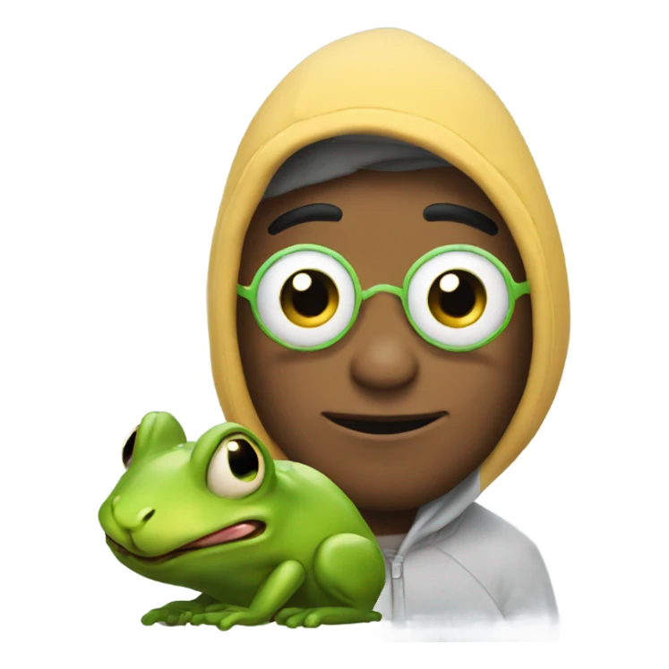 Bad bunny with a frog sticker