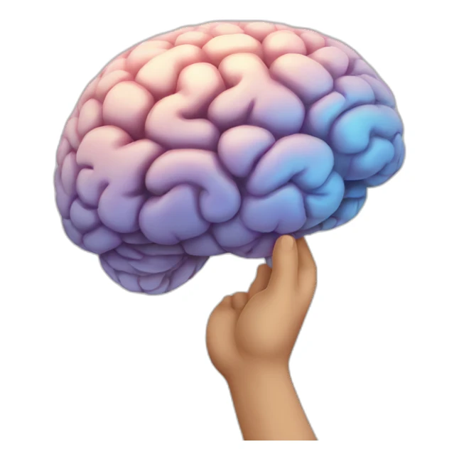 Brain in hand sticker