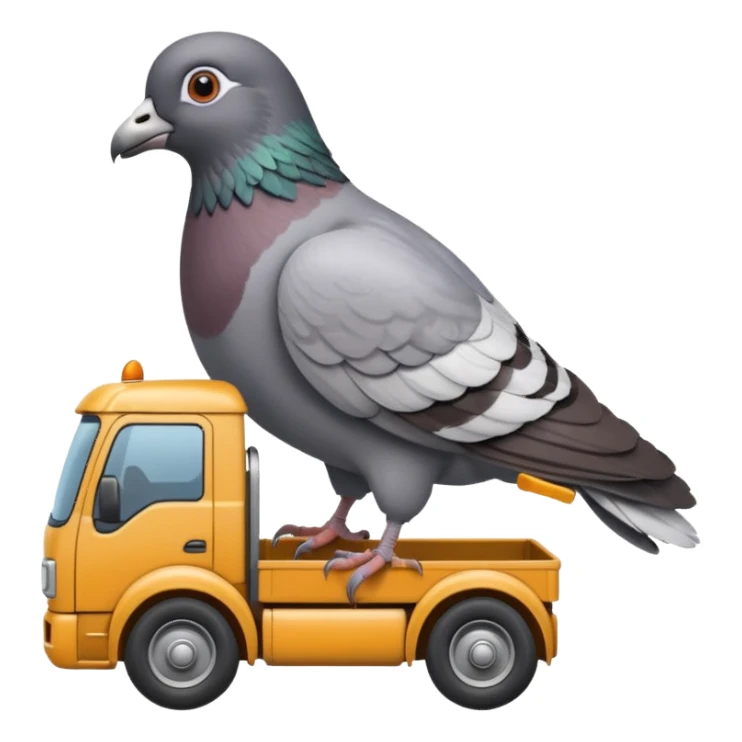 Pigeon is driving a lorry sticker