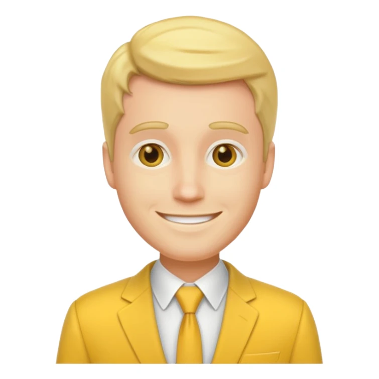 white man wearing yellow suit  sticker