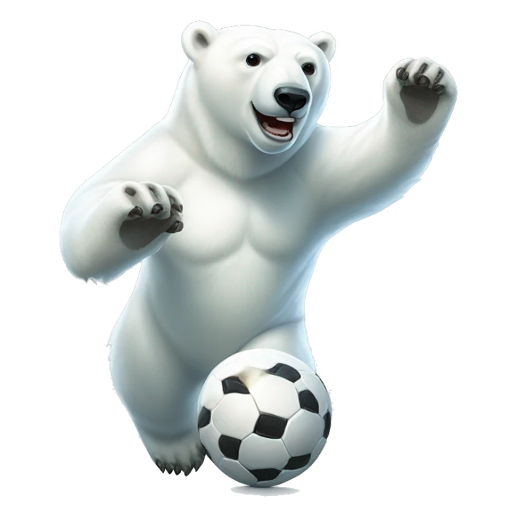 The polar bear playing soccer sticker