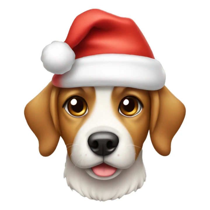 a cute dog with a santa hat sticker