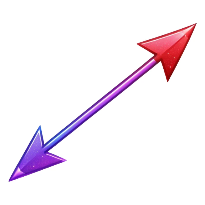 color gradient between red and purple glitter arrow left sticker