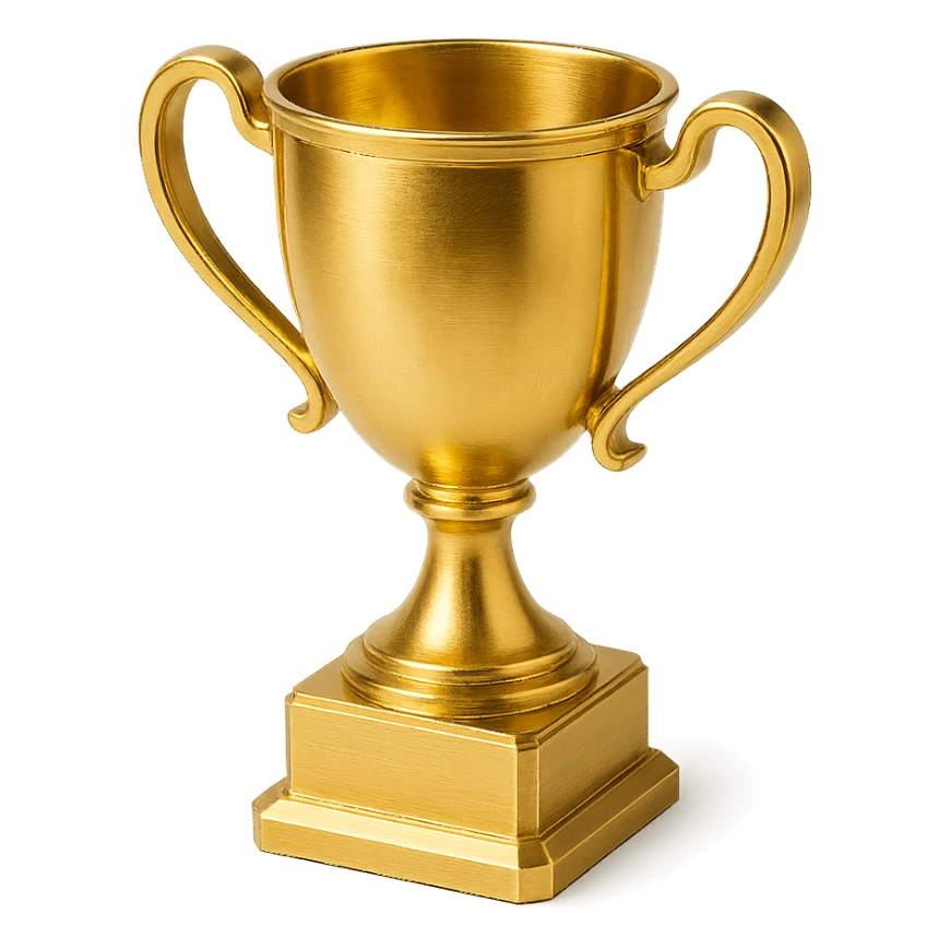 a gold trophy, classic shape sticker