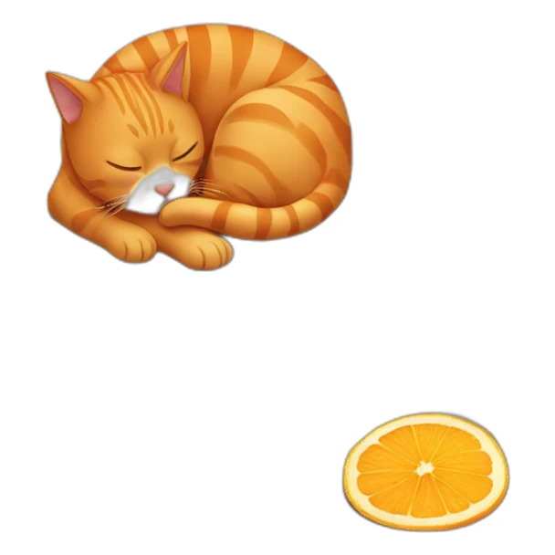 Orange cat sleeping on laptop sticker