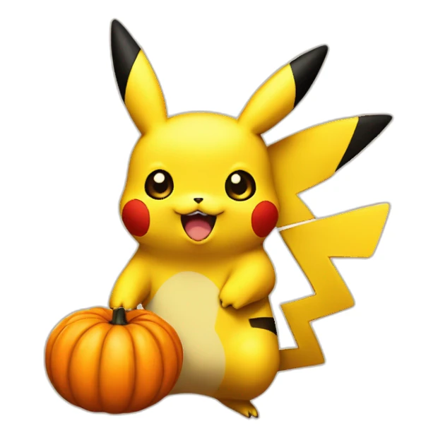Pikachu holding a pumpkin sticker