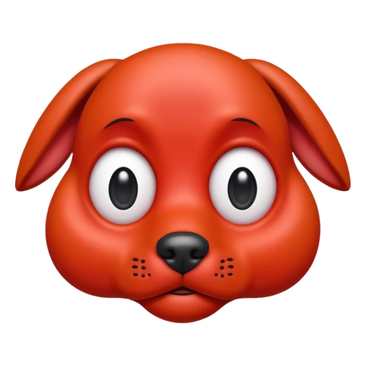 red alien dog face sticker