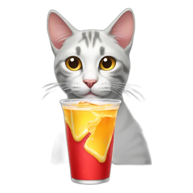 Cat drinking redbull  sticker