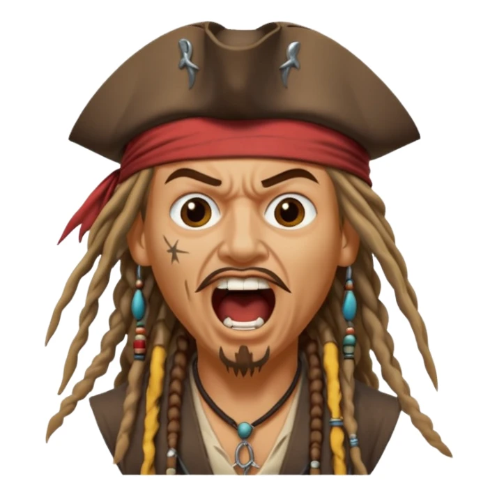 jack sparrow screaming sticker