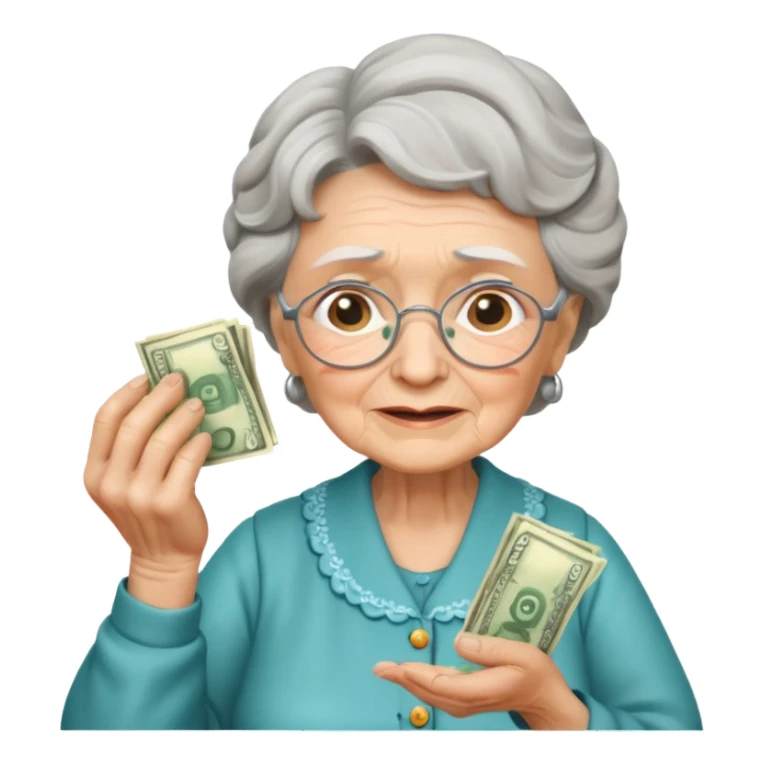 the granny should be counting money sticker