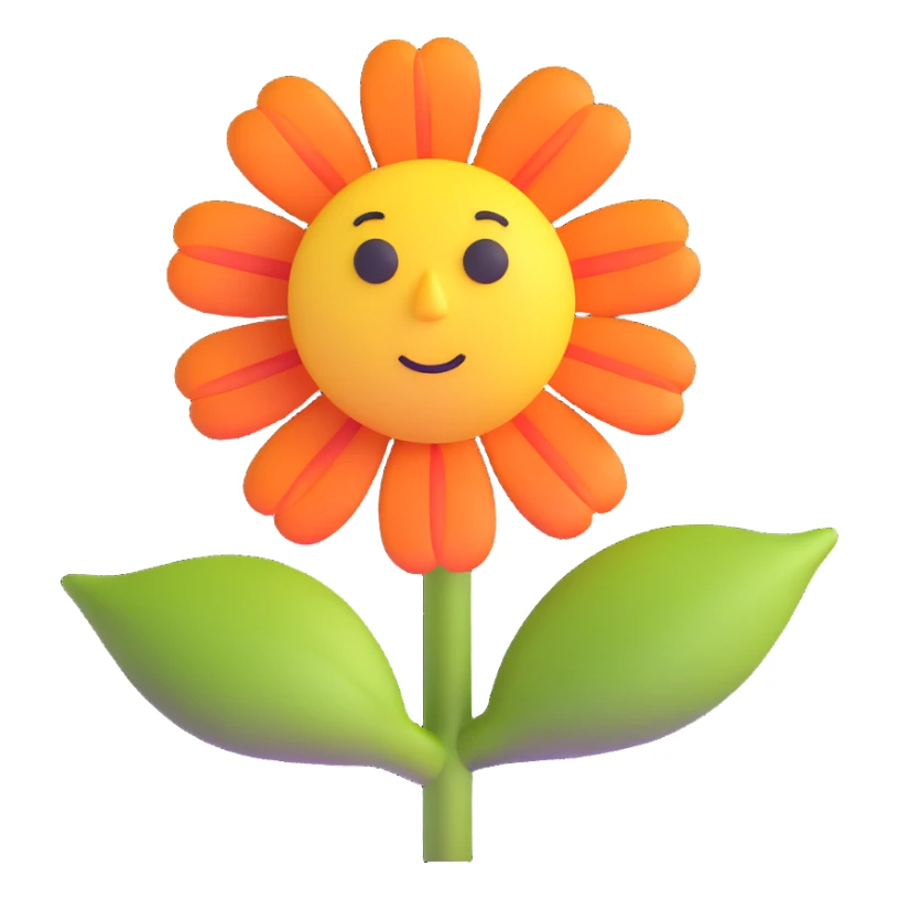 sad flower with a sad face sticker