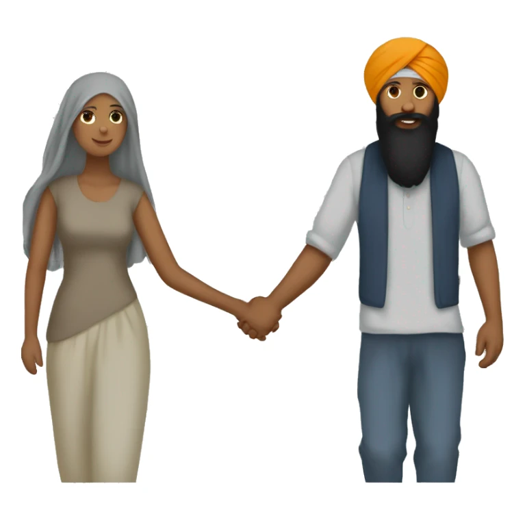 A sikh holding hands with his girlfriend. sticker